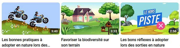 vidéos de sensibilisation aux bonnes pratiques en nature